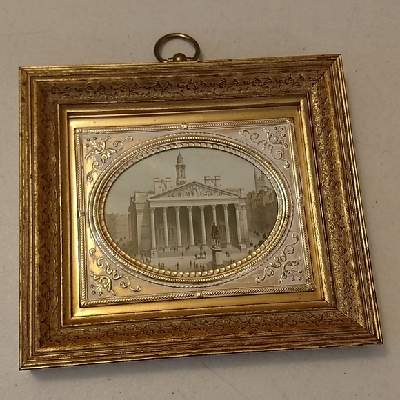 Vintage framed gold embossed print